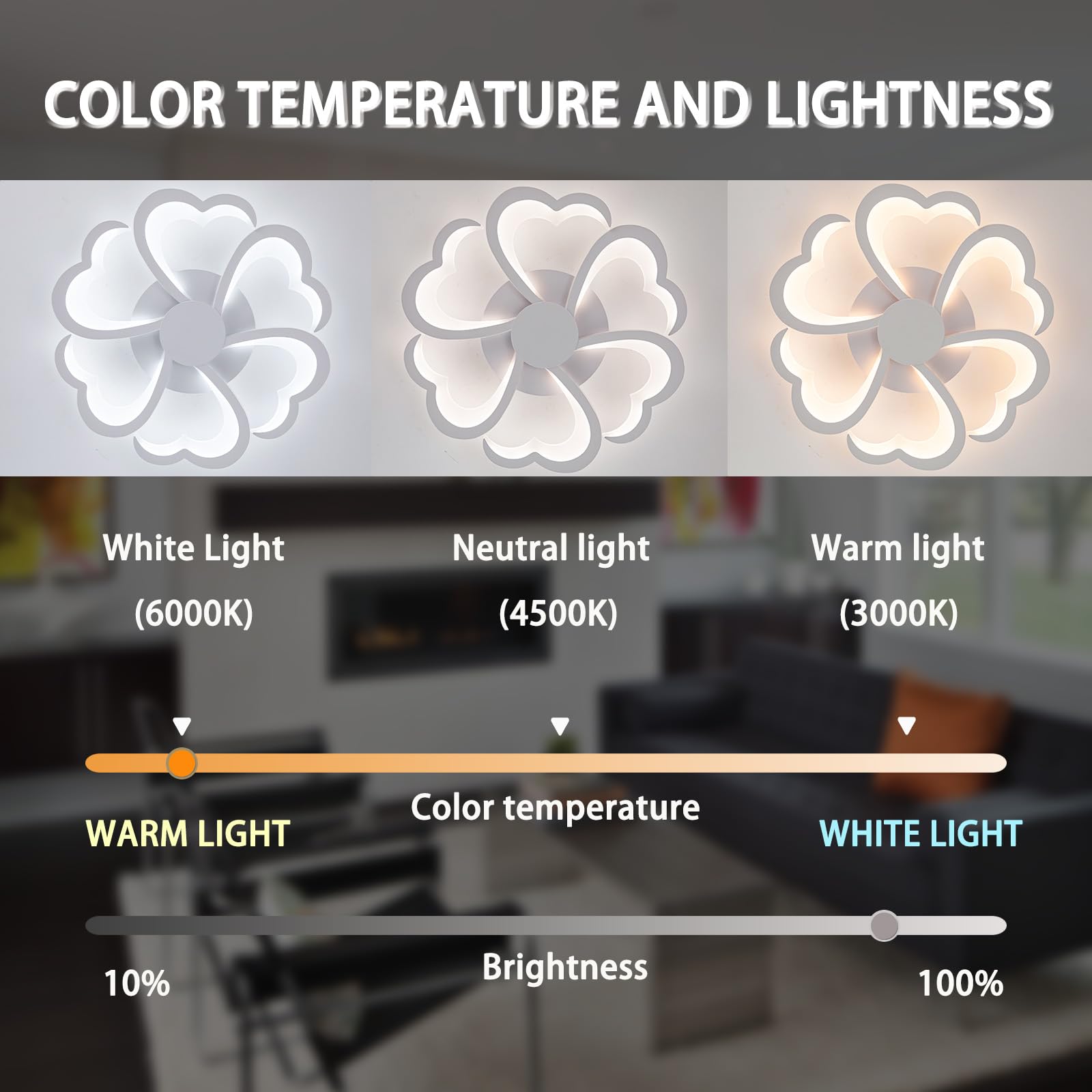 7200 Lumenów Lampy Sufitowe Salon Kwiat Nowoczesne Żyrandole Ledowe Lampa Sufitowa 3000K-6000K Ściemnialna Funkcja Pamięci Oświetlenie Sufitowe Miękkie Światło 72W Odpowiednie Do Sypialni
