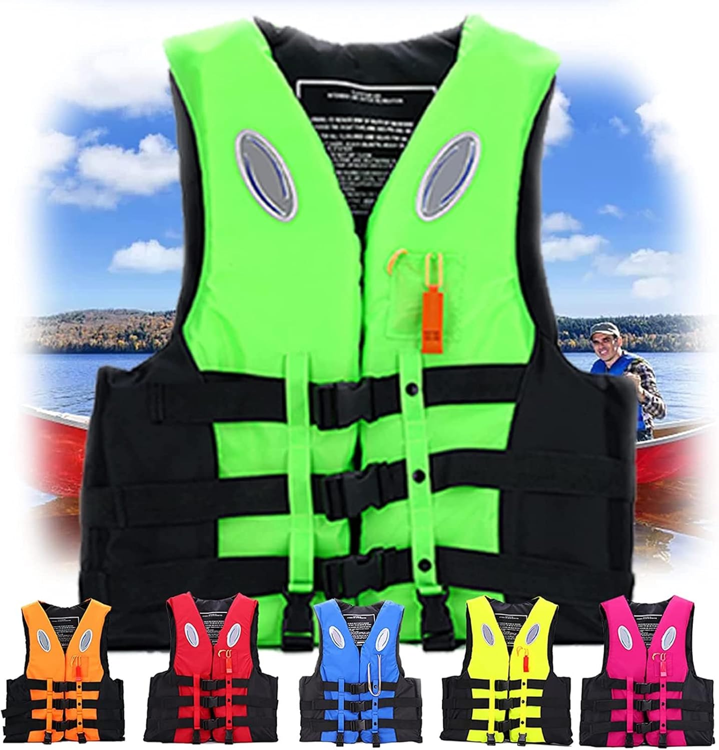 Amazon.co.jp KWTI ライフジャケット釣り 大人用スイムベストライフジャケット、子供用ポータブルライフジャケット浮力補助