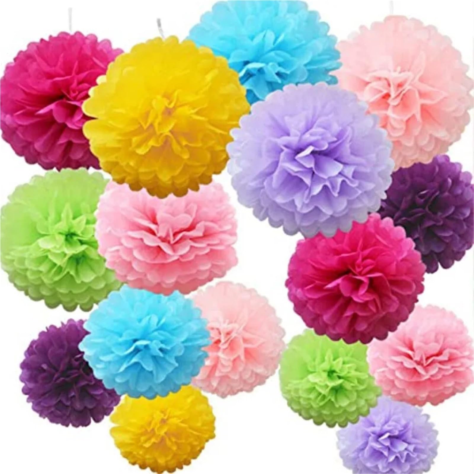 Pompones De Papel 12 Pompones De Papel De Seda for Colgar Bolas De Flores for Decoración De Fiesta De 10 Y 12 Pulgadas(BlackGoldGradient)