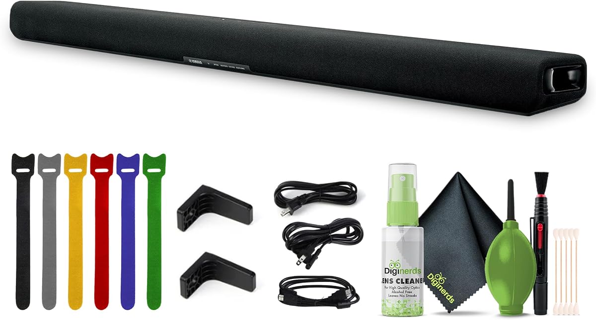 Yamaha SR-B30A 120W 2.1-Channel Sound Bar with Built-in Subwoofers + Cleaning kit + Reusable Fastener Straps