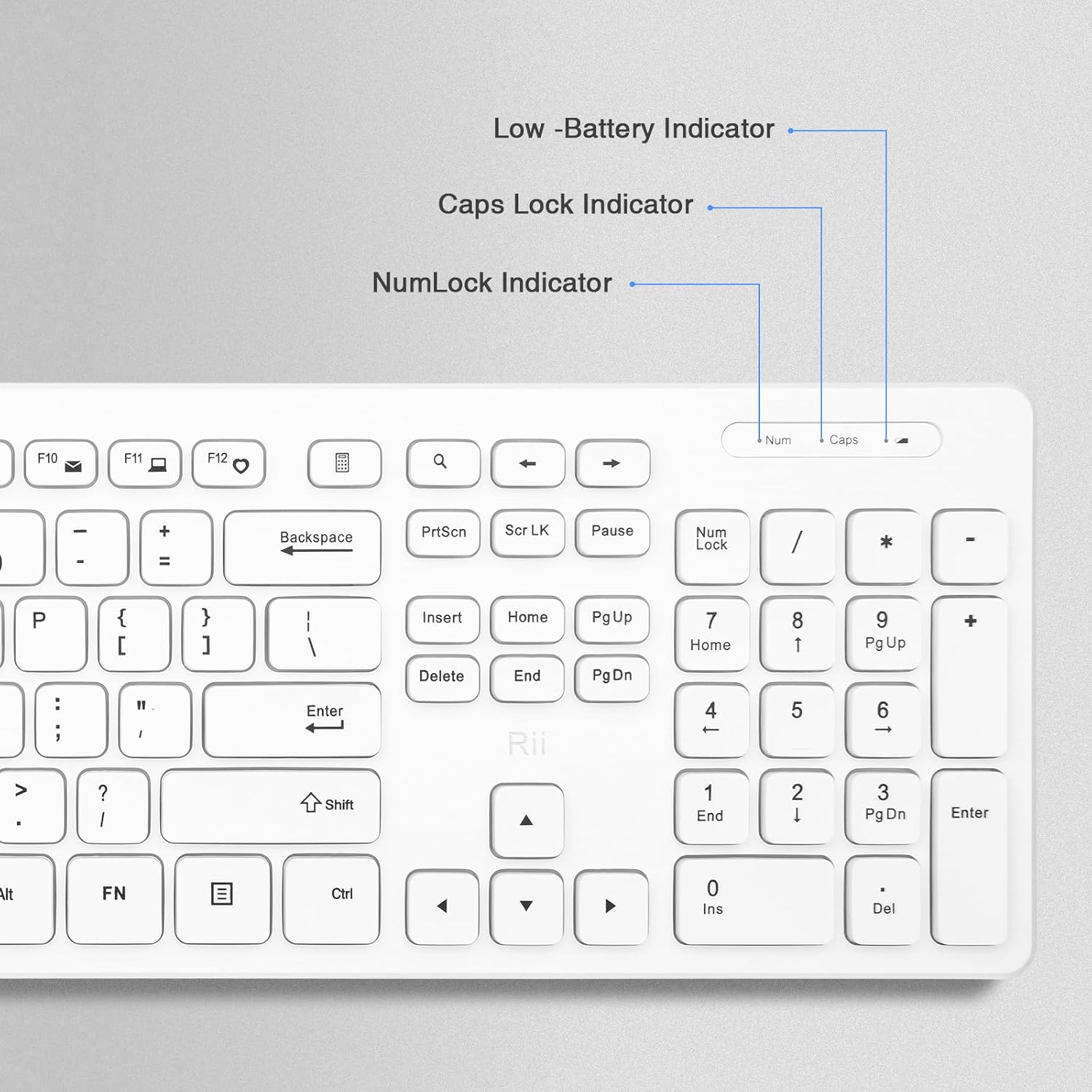 Image showing the keyboard and mouse with the USB receiver, highlighting the plug and play feature.