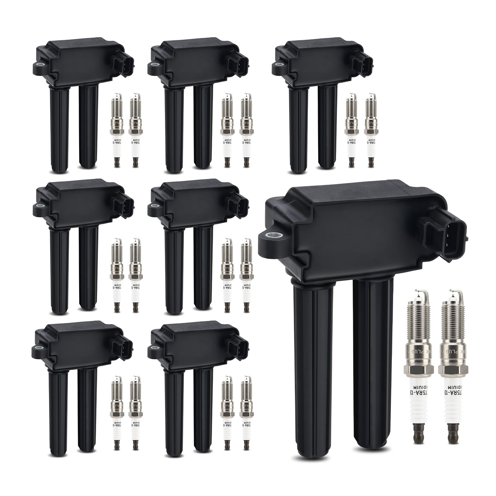UF504 Ignition Coils &amp; 3381 Double Iridium Spark Plug OE# 52-1828 GN10352