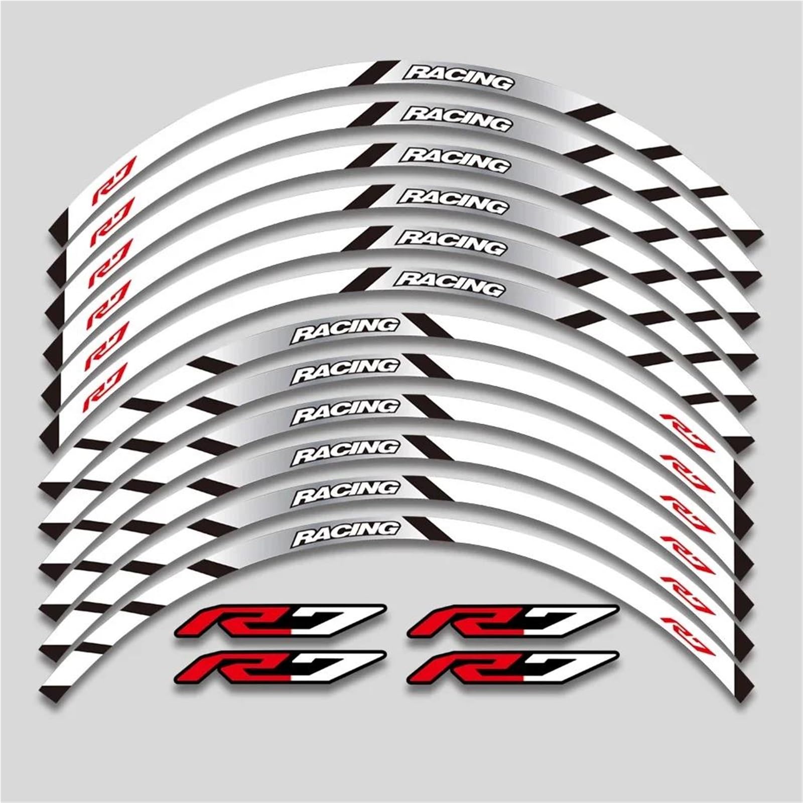 Decorative Stickers for Y-AMAHA YZFR7 YZF R7 All Years Motorcycle Accessories Stickers Rim Decorative Decals Wheels Hub Reflective Stripe Tape(White)