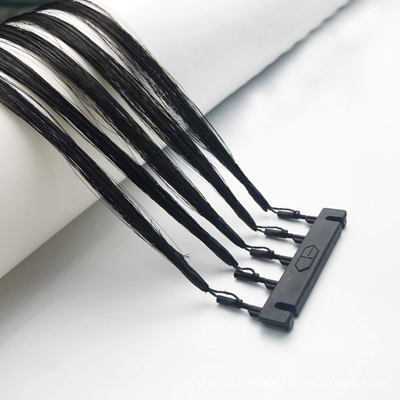 6D Mise à niveau 5 ROWS EXTENTIONS DE CHEVEUX HUMUMES, 5 BUNDLES D'EXTENSIONS DE CHEVEUX FAST NO TRACE EXTENSIONS DE PLUME SUR LES CHEVEUX HUMUMES POUR LE SALON, NOIR 20/24 / 28INCHES,70cm/28inchs
