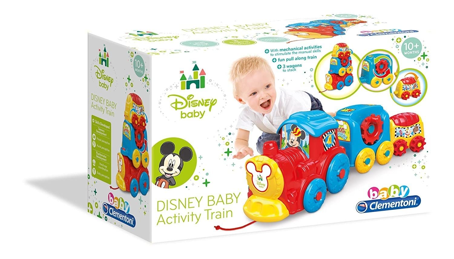 Clementoni 17168 Disney Baby Activity Train for toddlers, Multi Colour