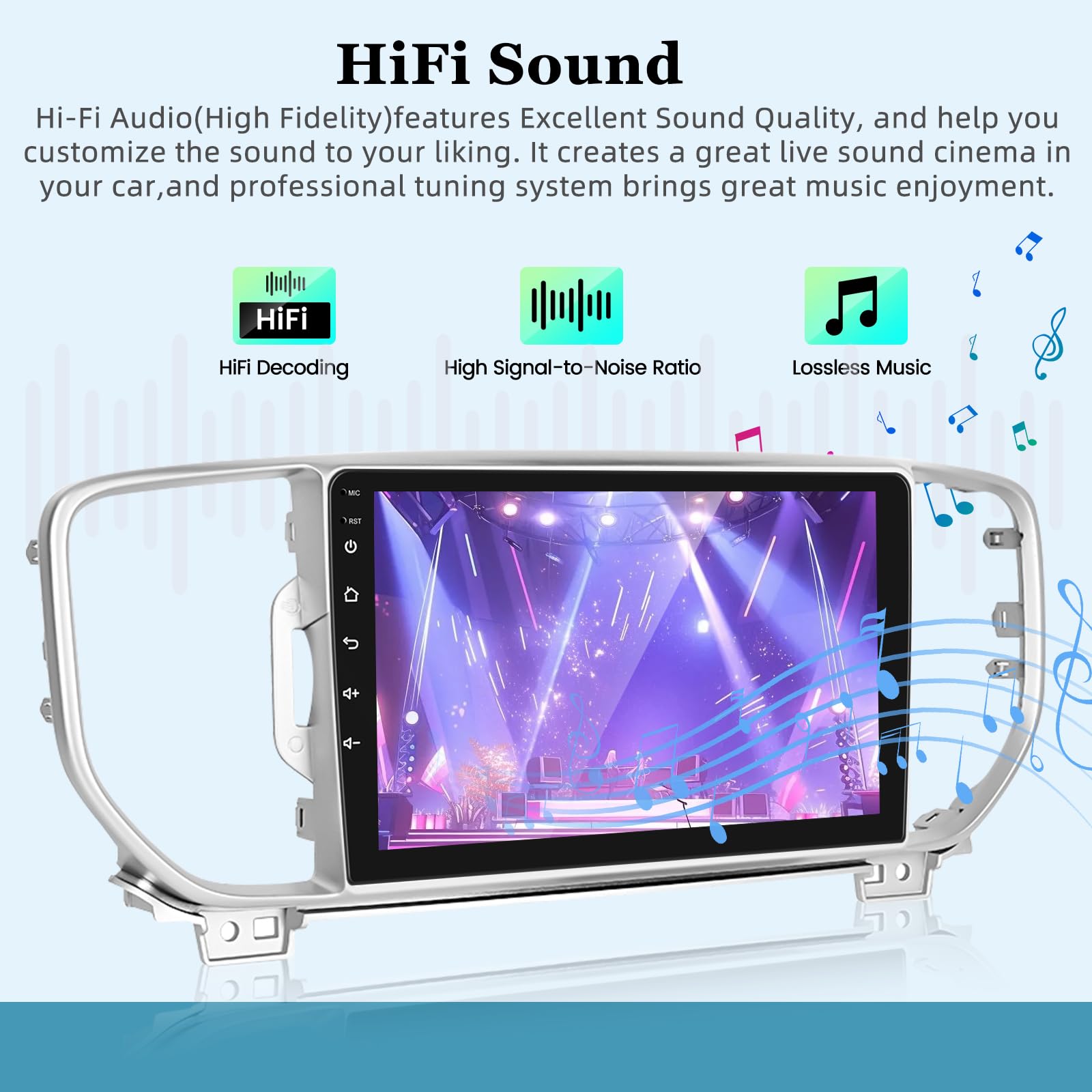 Android Car Stereo For Kia Sportage KX5 2016-2018 - 9 Inch Touchscreen With CarPlay, Android Auto & Backup Camera