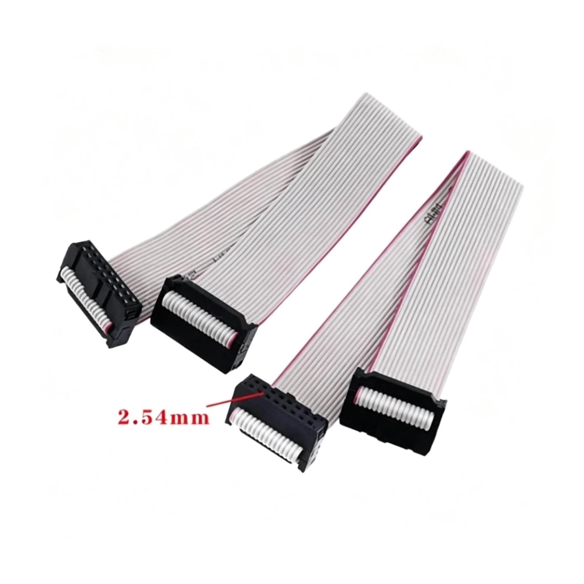 Cavo a nastro piatto grigio 1 pz 2.54mm FC 6/8/10/12/14/16/18/20/24/26/30/34/40/44/50 Spille Connettore del Cavo a Nastro Piatto Grigio 10-100 cm for DC3 IDC Intestazione della Scatola(1m,2x20Pin)