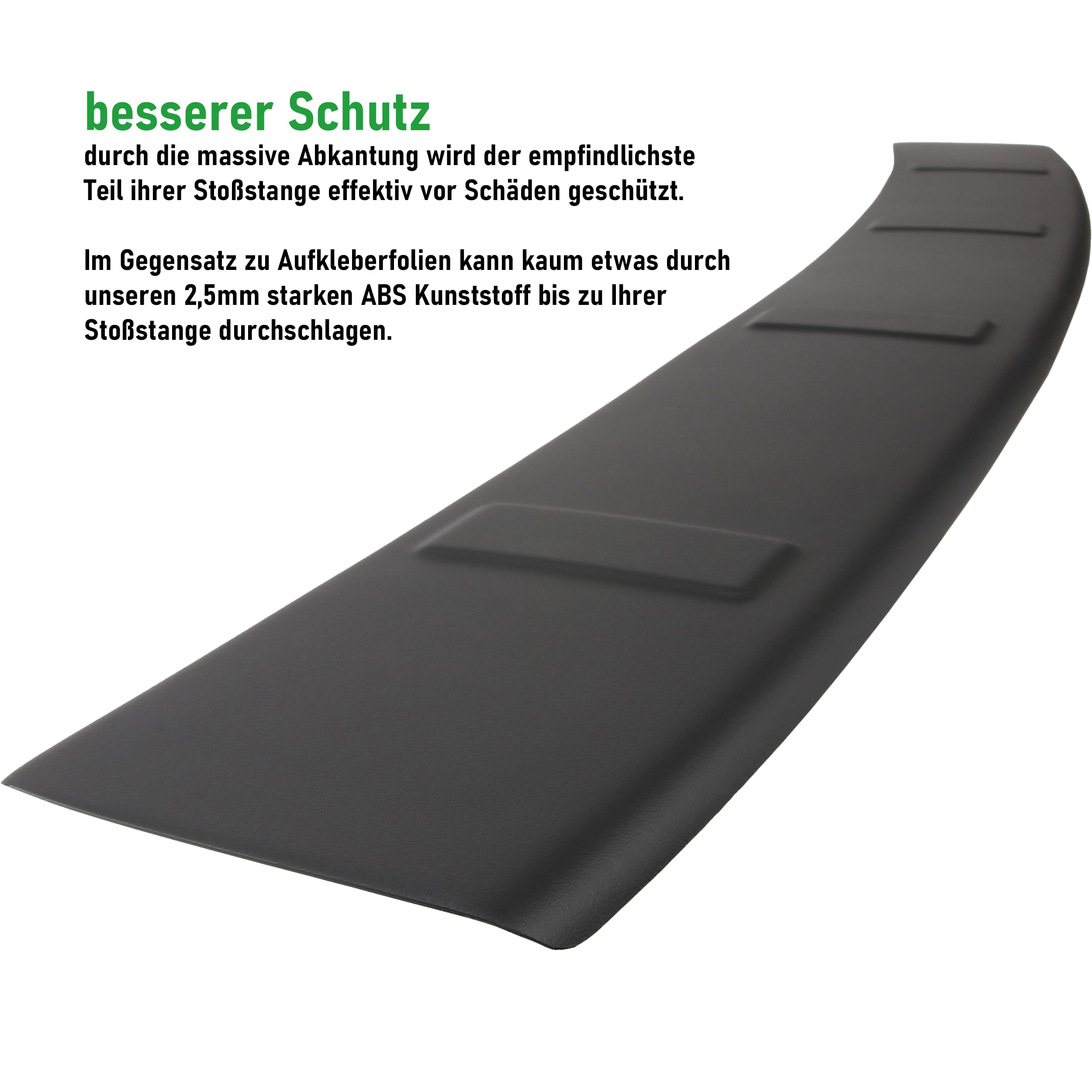 RECAMBO Protector de parachoques de plástico ABS, compatible con Citroen Jumpy III/BJ a partir de 2016, resistente y adaptable, protección óptima para el parachoques