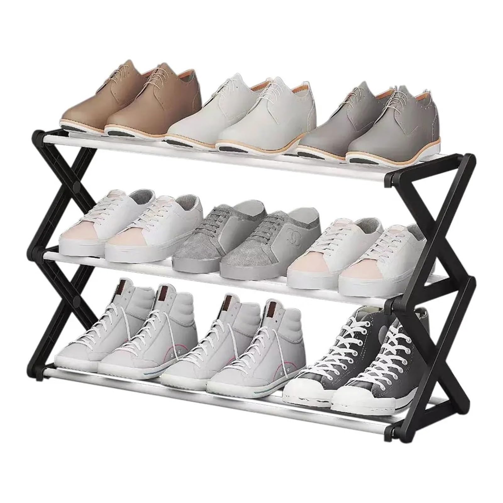 Estantería de Metal Foldable Multi-Tier Metal Shoe Rack