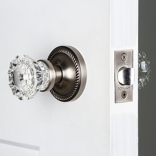 Miniatura 2 de Nostalgic Roseta de cuerda de almacén con pomo de puerta de cristal