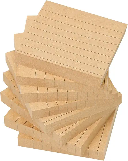 EOOUT 8 Pads Kraft Lined Sticky Notes 3x3...