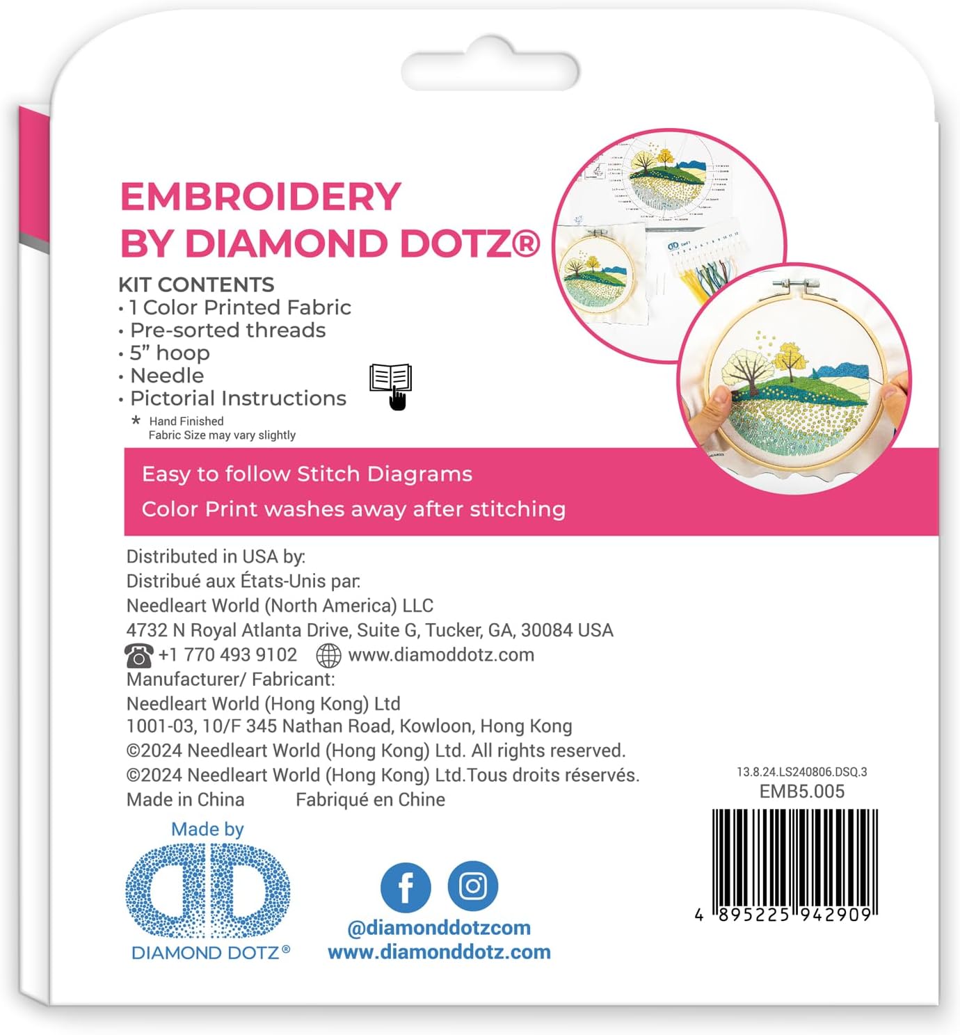 DIAMOND DOTZ Kits - Embroidery Autumn Fields: A Perfect Embroidery Kit for Beginners and Adults to Create Stunning Seasonal Designs with This Easy-to-Use Embroidery Kit