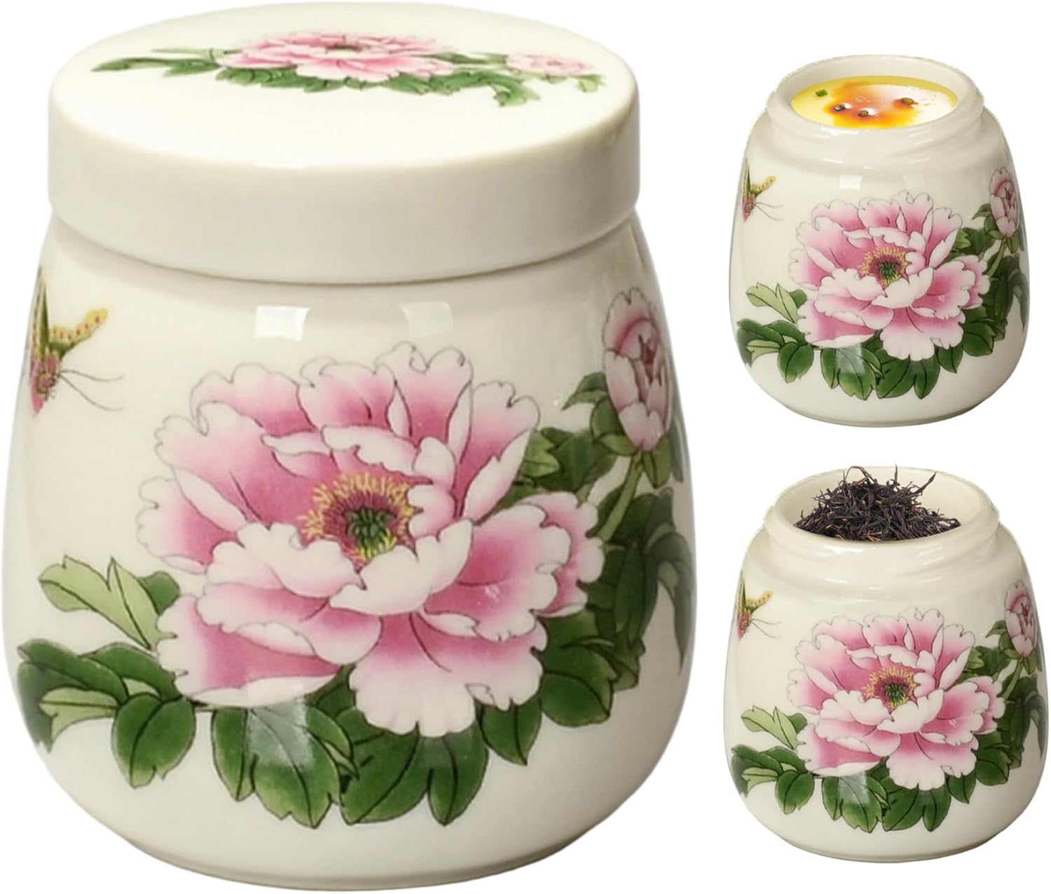 2Pcs Coddled Egg Cups, 220ml Ceramic Coddled Egg Cups with Lids, Retro Steamed Eggs Dish, Tableware Breakfast Serving, Red, Coddler