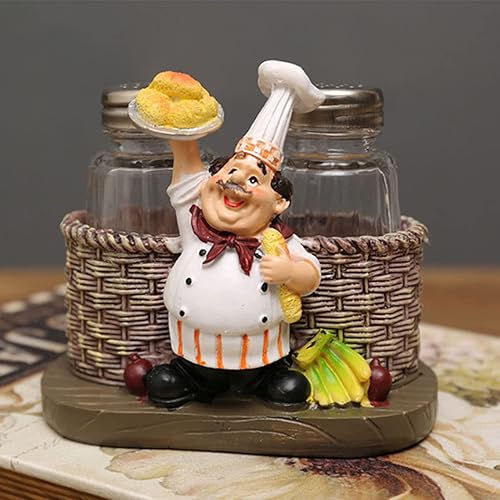 BORDSTRACT Soporte para estatura, juego de salero y pimentero, decoración de botellas, caja de almacenamiento de especias para cocina