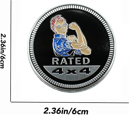 Miniatura 3 de Calcomanías de metal para automóvil, emblemas de metal 3D de 4 x 4, calcomanías redondas compatibles con Jeep Wrangler, vehículos, camiones, SUV (4