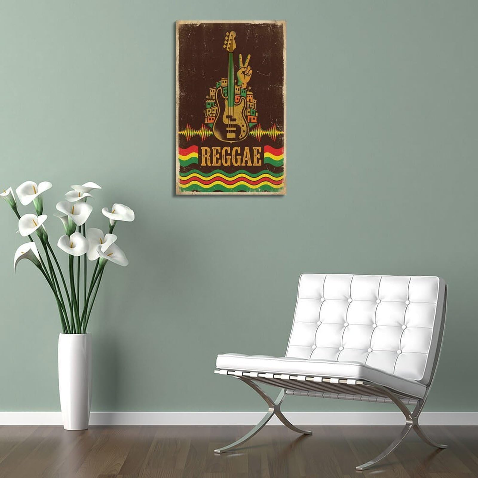 OKNGB Poster con musica Urban Reggae Peace Street Bass, stampa artistica da parete su tela, poster decorativo moderno per camera da letto, 50 x 75 cm