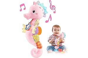 Baby Seahorse Music Toy with Crinkle & Rattles for Sensory Play