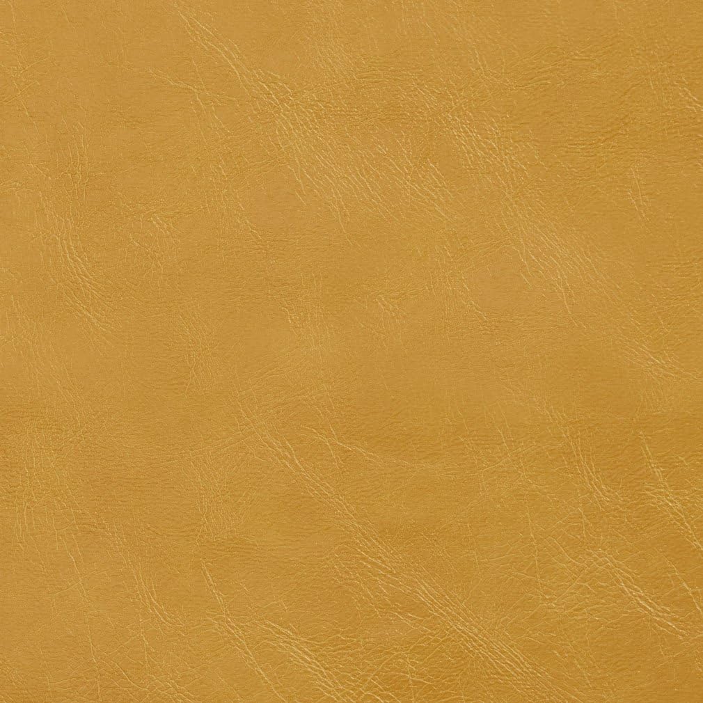 Gold Distressed Breathable Leather Look and Feel Upholstery by The Yard - SKU: Jasper Saffron
