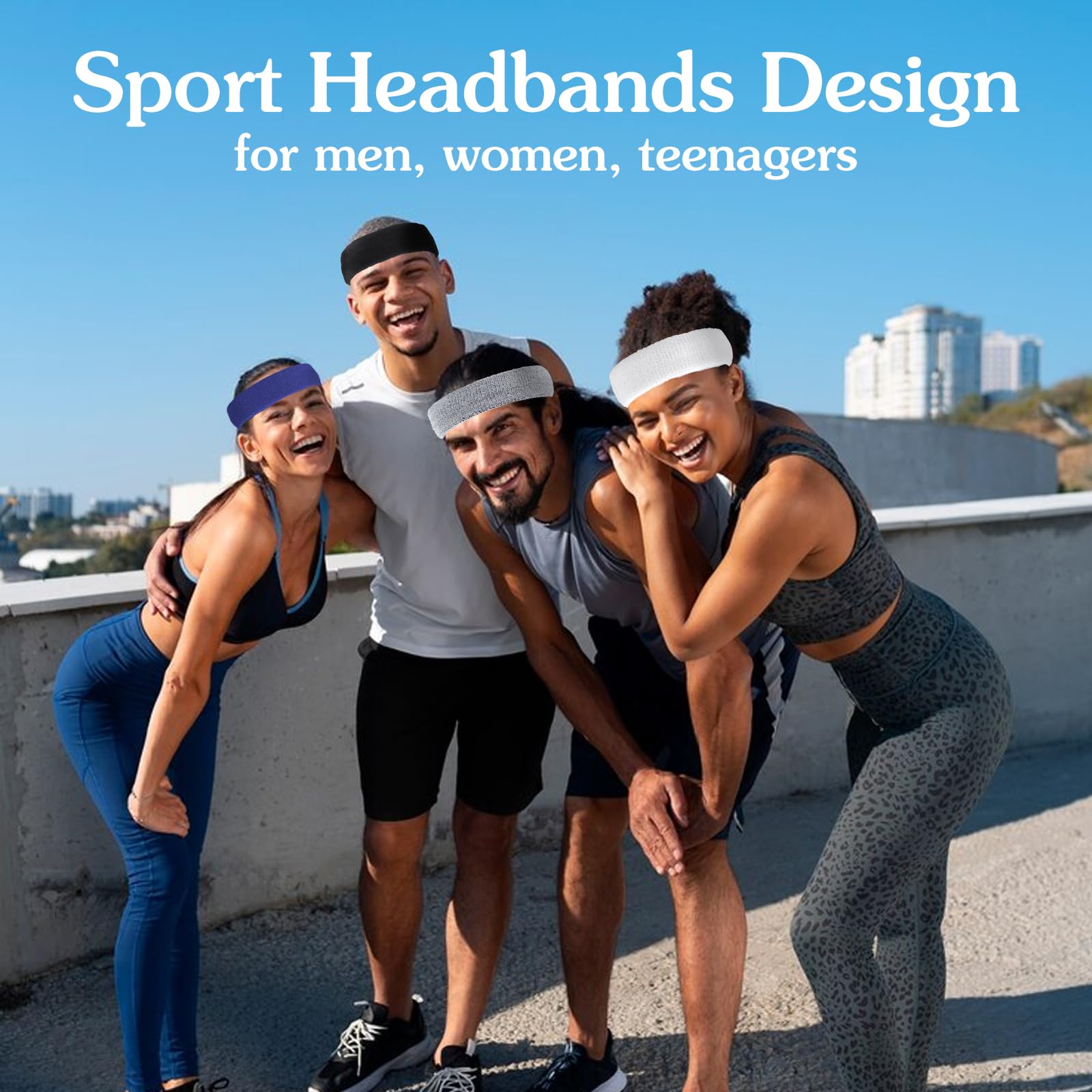 Set 4 Fasce Sudore Sportive CHALA - Braccialetti Multifunzione Per Corsa, Ciclismo, Basket - Foto 7