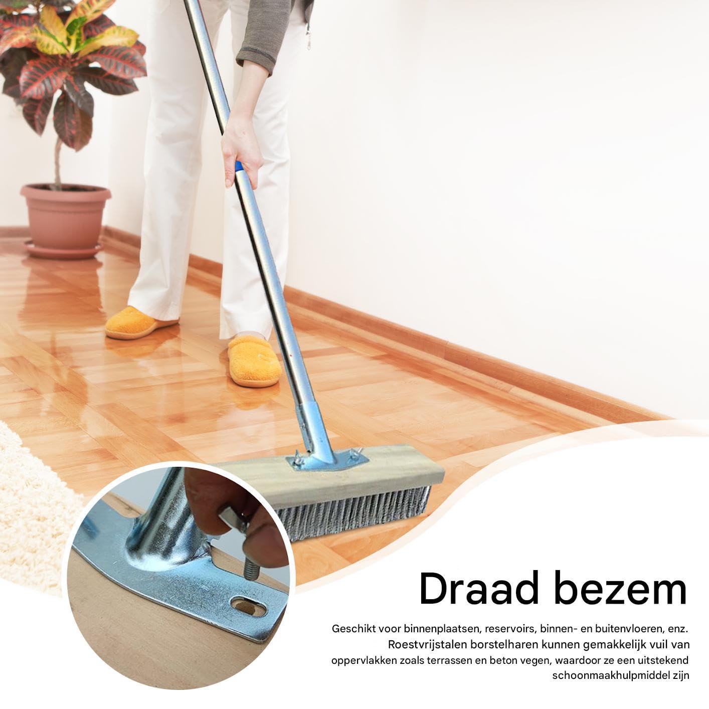 Pave Cleaner - Spazzola rigida per rimuovere il muschio, rimuovi alghe esterne, strumento per la pulizia ' macinata, spazzola durevole per superfici in pietra e piastrelle