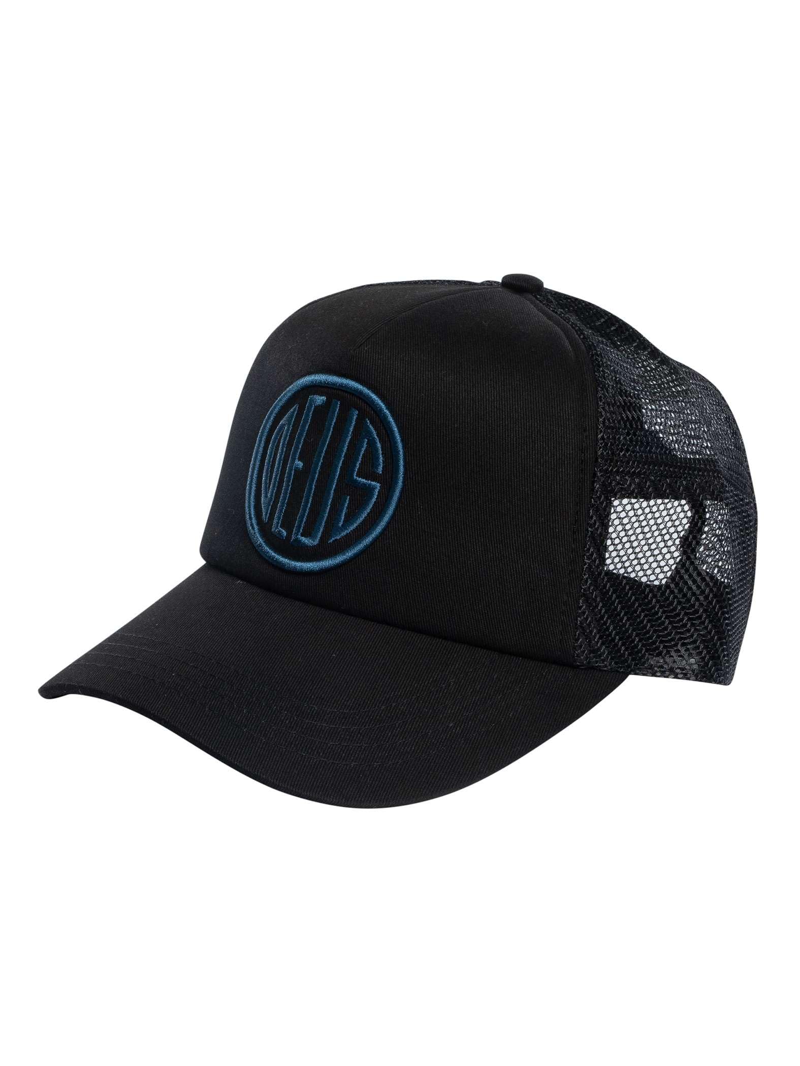 Deus Men's Black Ex Machina Pill Logo Trucker Cap, One Size