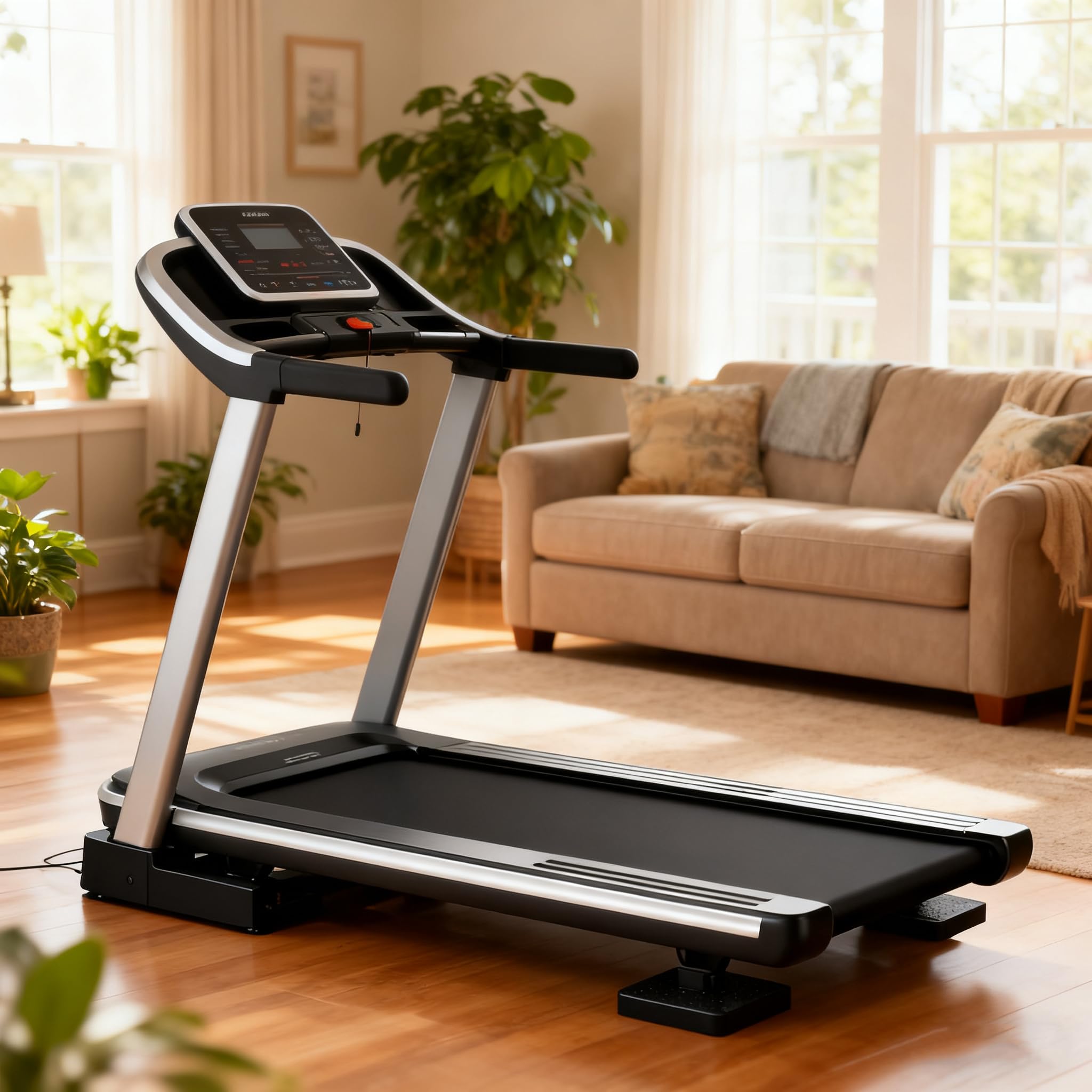 Treadmill Mat Pads,Walking Pad Mat for Bike Hardwood Floors&Carpet, 4 Packs 3.94"x3.94"x0.6" Exercise Equipment Matt Hardwood,Rubber Foam Noise Reduce&Shocking Absorber Gym Floor Protector Padding