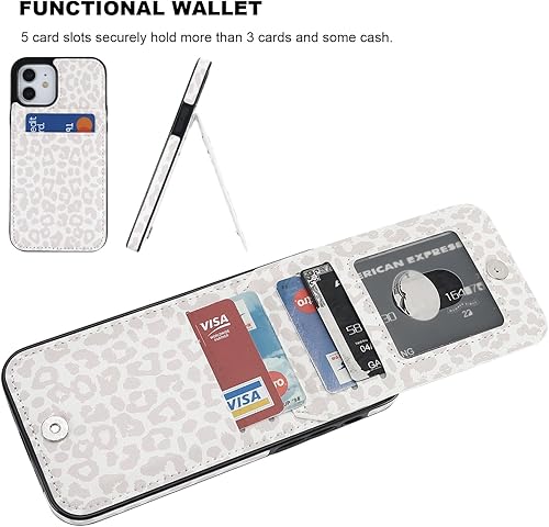 Miniatura 10 de Vaburs Funda compatible con iPhone 12 y iPhone 12 Pro con tarjetero de crédito, cierre magnético de piel sintética de alta calidad, a prueba de