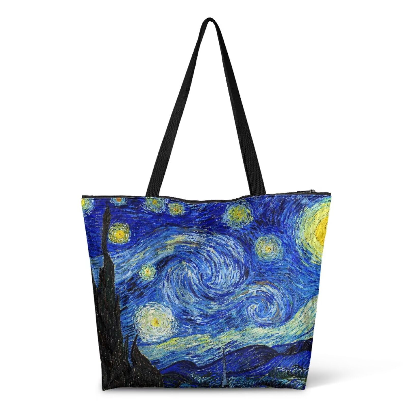 Art Lover Zippered Tote Bag Waterproof Large Work Tote Bags, Artwork Women's Purse Handbags Travel Totes