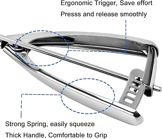 Saebye 4 oz Scoop, #8 Cookie Scoop, Large Ice Cream Scoop with Trigger, Portion Scoop, Muffin Scoop, Cupcake Scoop, for Ice Cream, Muffin, Cupcake Batter, Mashed Potato, Cookie Dough