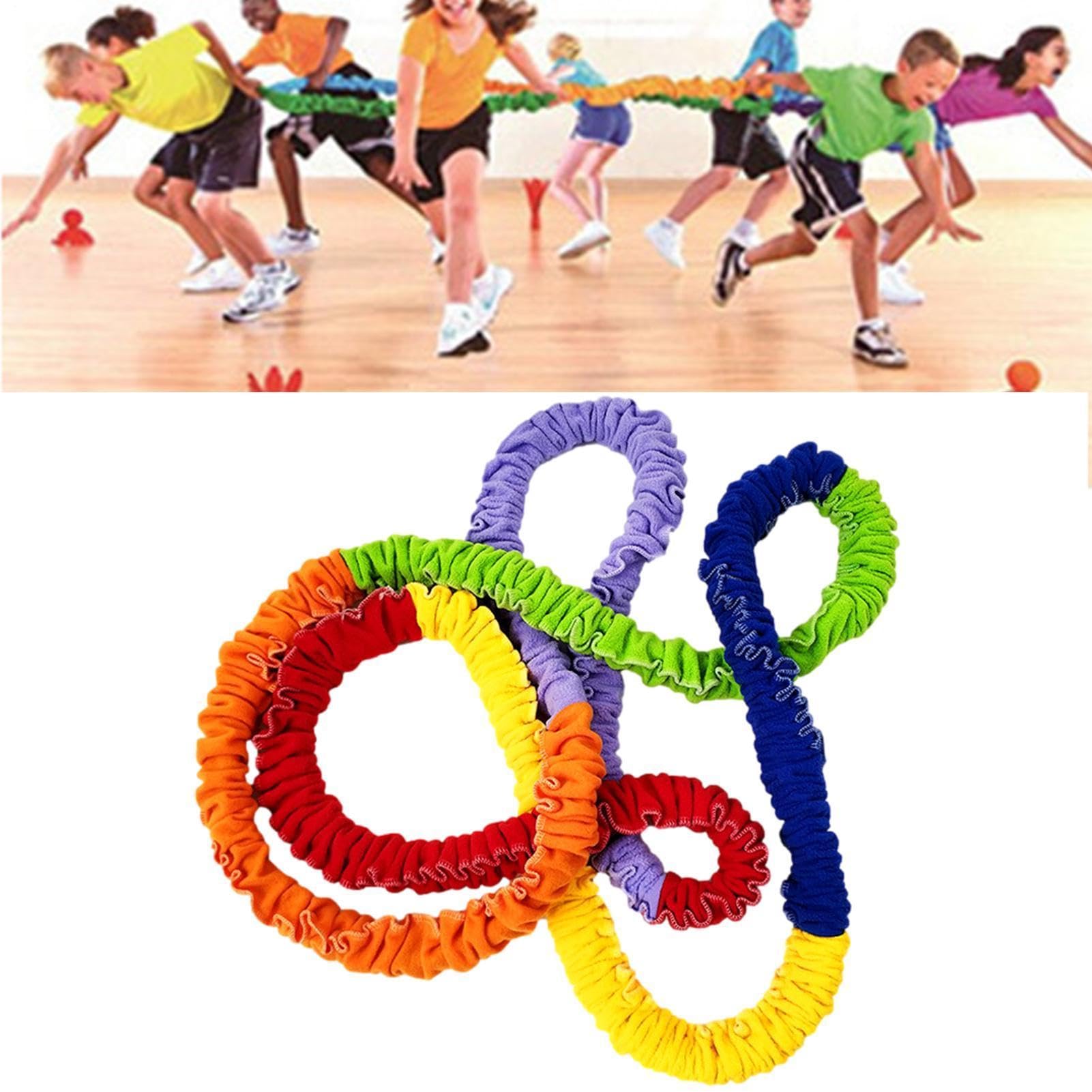 Corda da gioco all'aperto – Anello a fascia per bambini | flanella esterna con cordino elastico interno, strumento elastico cooperativo, corda da corsa , attrezzatura per attività
