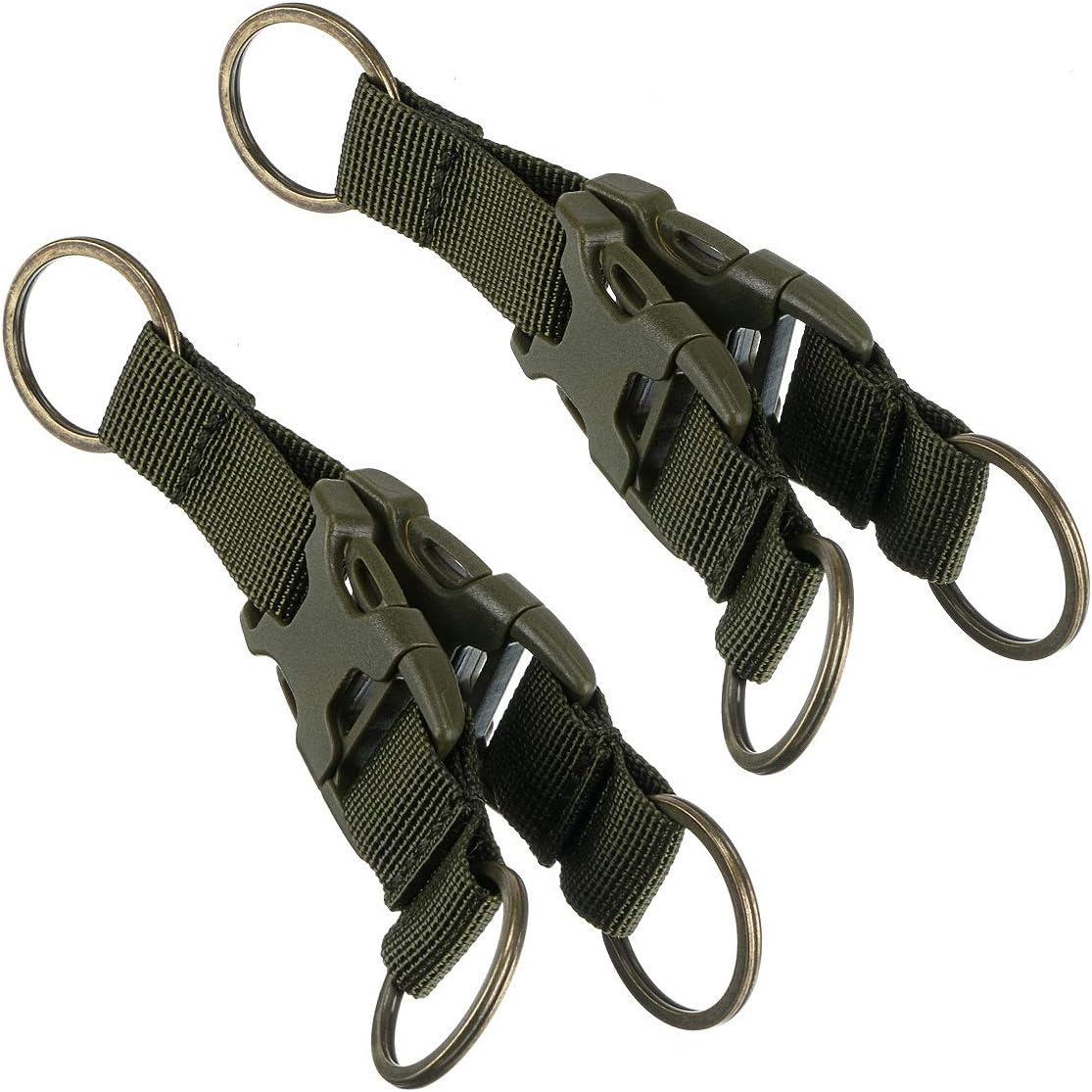 Viriber Tactical Gear Clip Web Standard Key Ring Holder Tactical Key Chain Quick Release Key Ring Compatible with Molle Bags