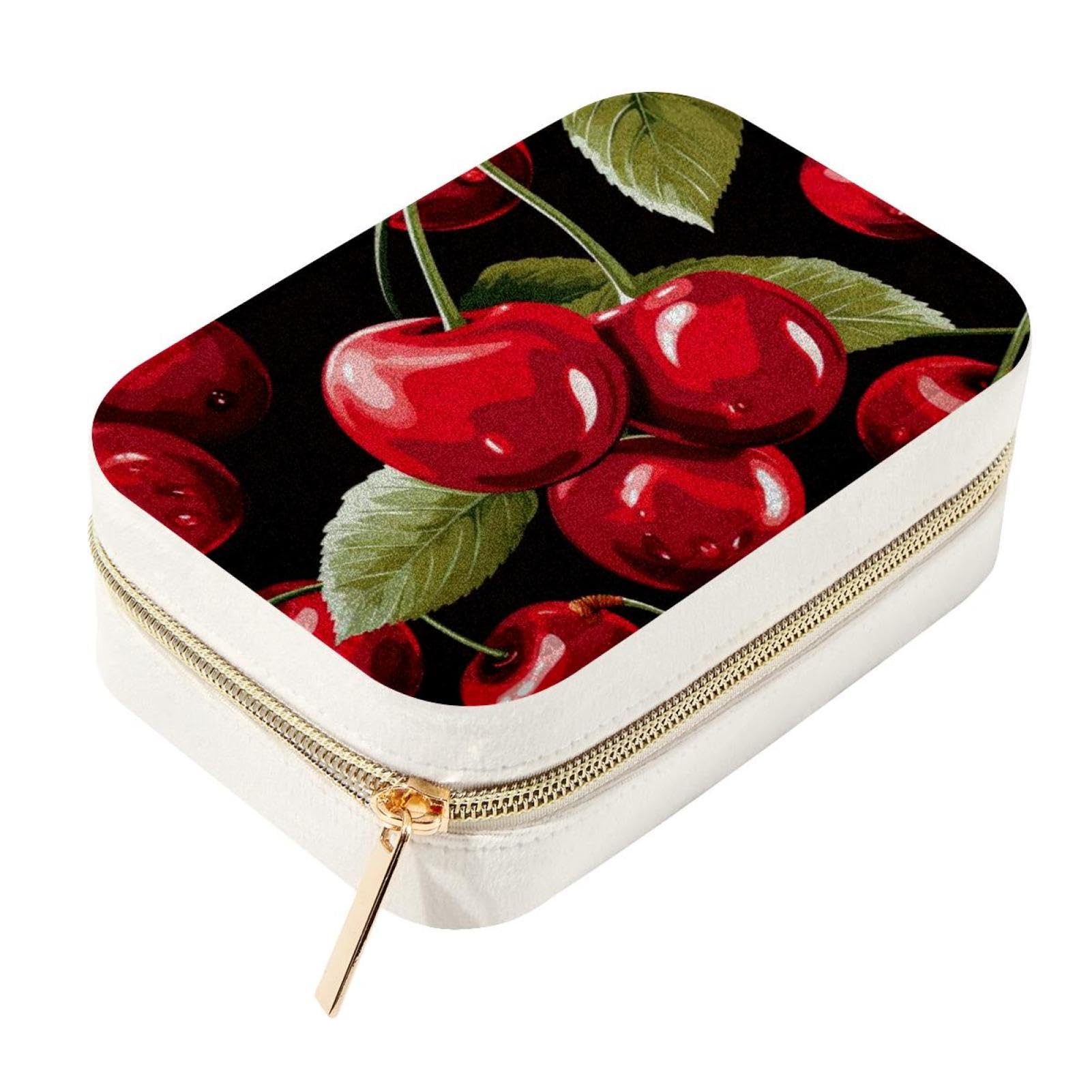 Boîte de rangement en velours cerise compacte idéale pour vos voyages