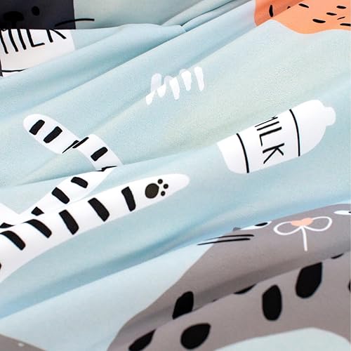 Miniatura 163 de Cartoon Cat Comforter Cover Set - Queen Size, Gradient Line Cat Bedding Set with Zipper for Kids Teens Boys Girls Adult Room Decor - 1 Quilt Cover 2
