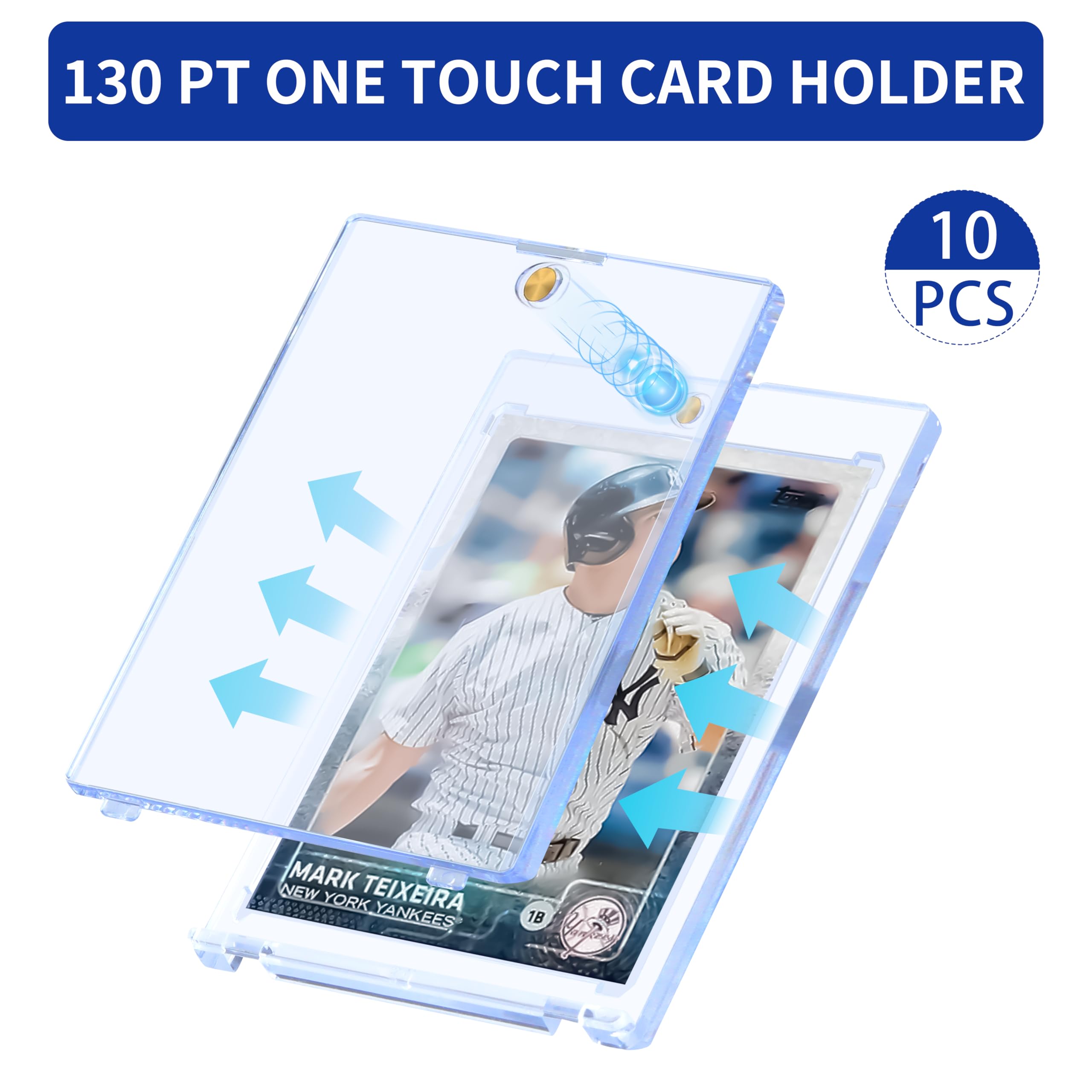 Porte-cartes Magnétiques 130pt Tolesum Lot De 10 Magnetic Trading Card Holder 35PT Protege Cartes à Support Magnétique Cartes Sport