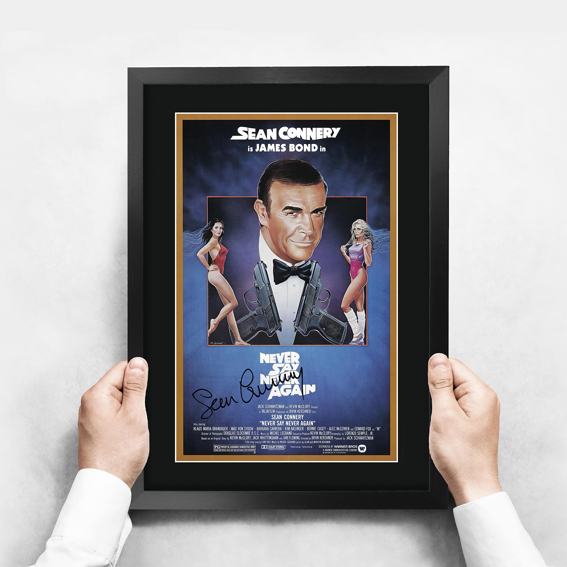 HWC Trading A3 FR James Bond - Never Say Never Again Movie Poster Sean Connery Signed Geschenk GESTALTET A3 Printed Autogramm Film Geschenke drucken Fotobildanzeige