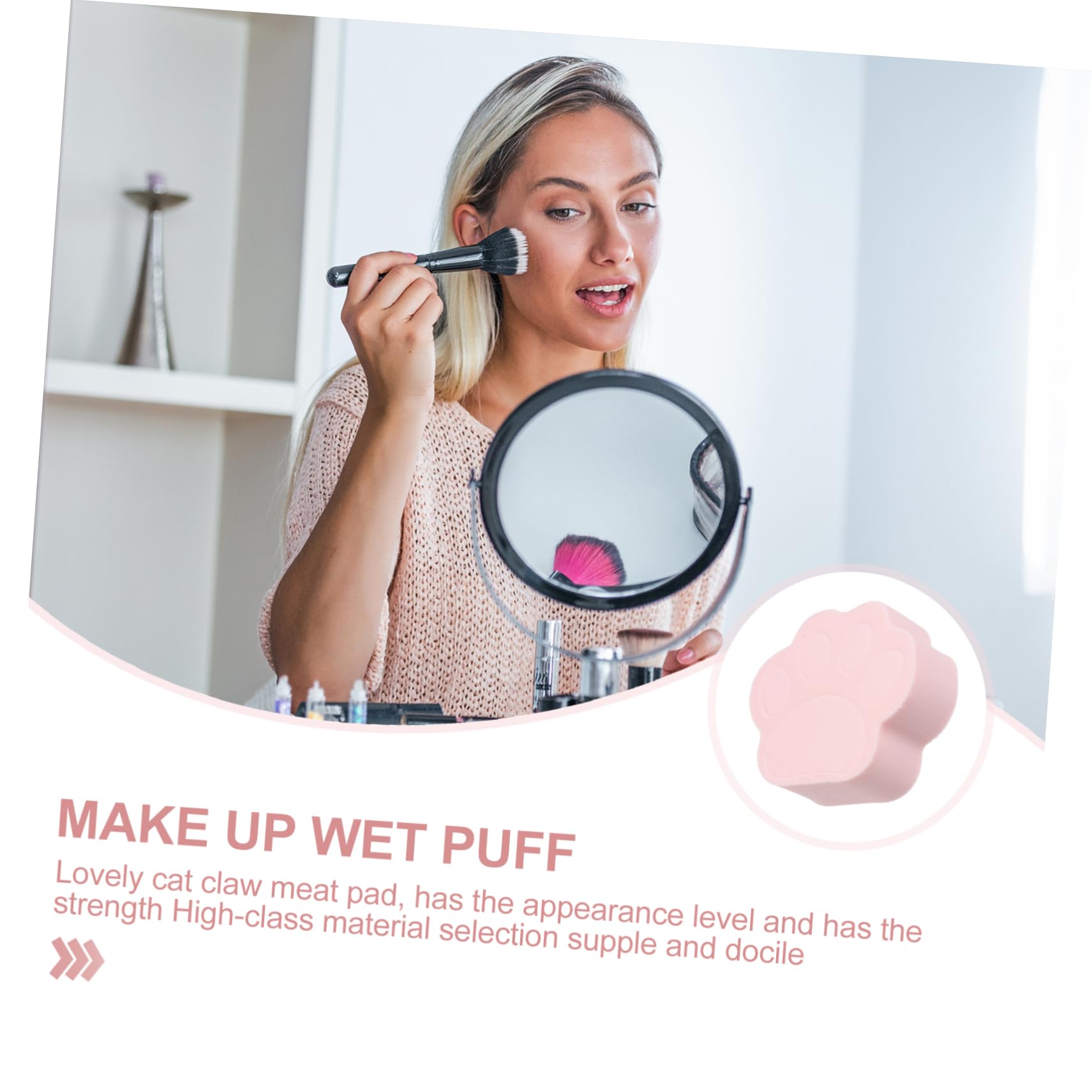 POPETPOP 40piezas Esponjas Faciales De Maquillaje Forma De Patita De Gato Suaves y Amigables La Piel Para Limpieza y Desmaquillado Uso Casa o Viajes