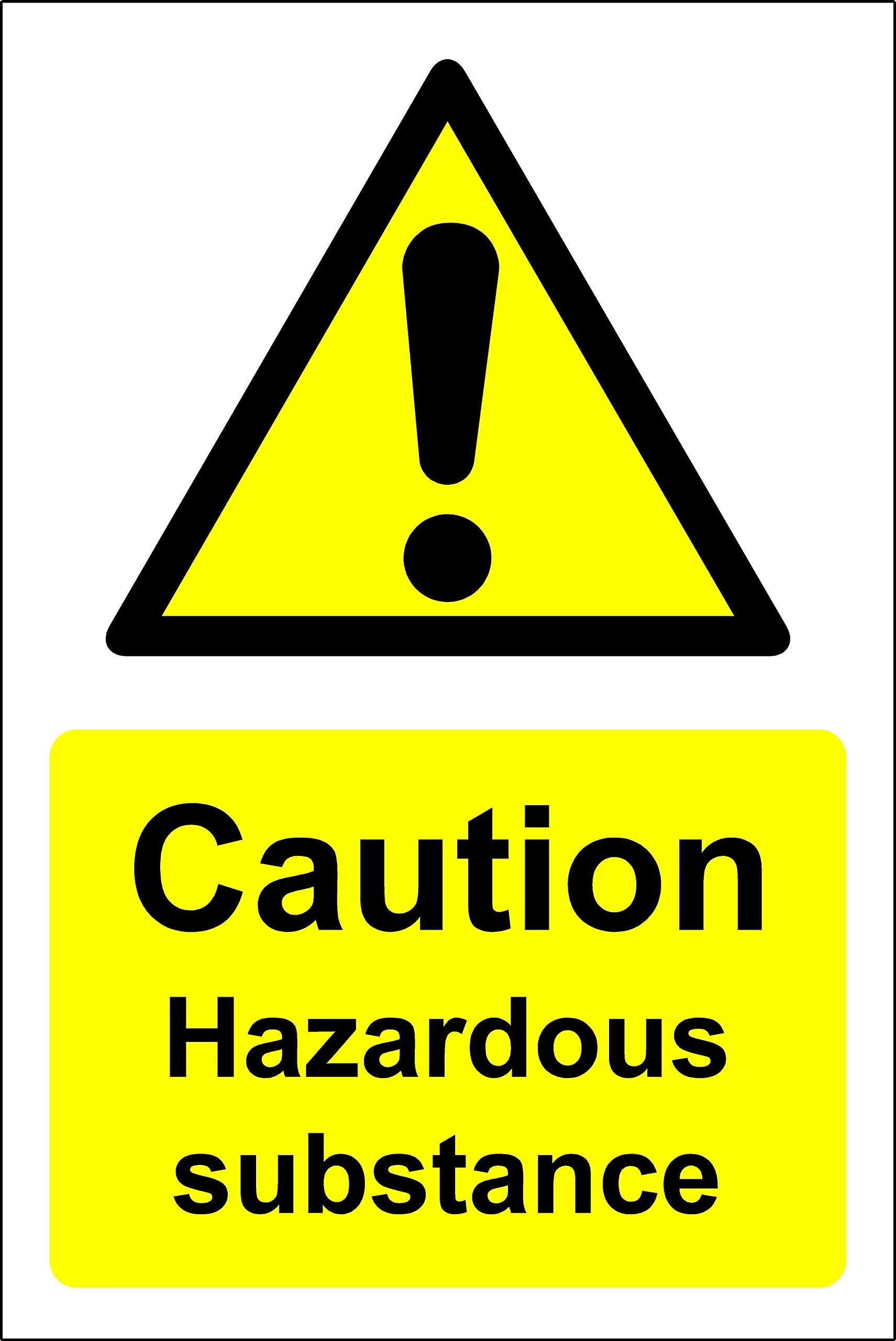 Kpcm Display Ltd Caution Hazardous Substance Safety Sign - 1.2Mm Rigid Plastic 150Mm X 100Mm