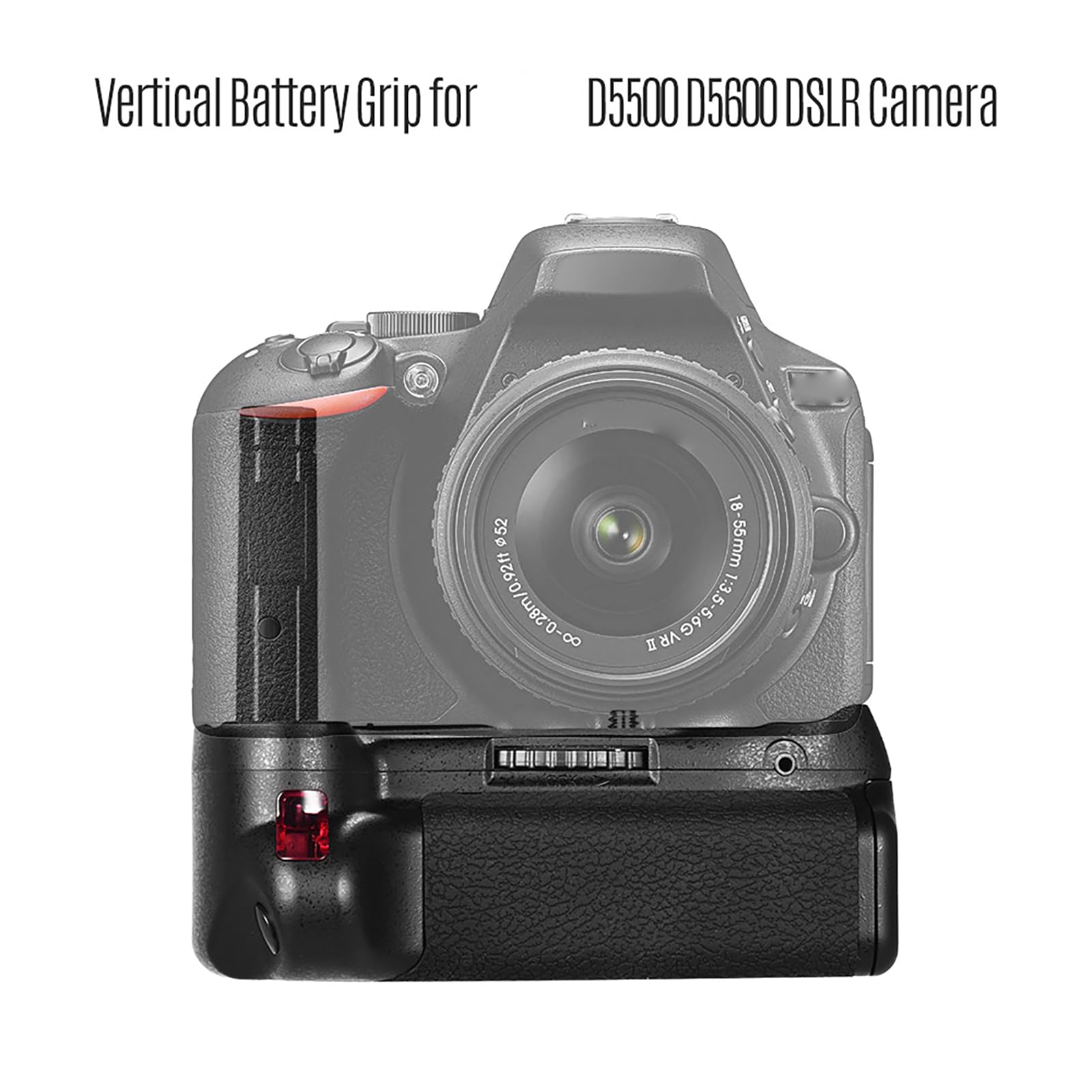 Fabater Impugnatura Verticale con Batteria per Fotocamera DSLR D5500 D5600, EN-EL14 Alimentata a Batteria con Telecomando a Infrarossi, Supporto Verticale Professionale per Montaggio su Treppiede