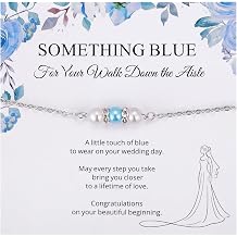 Ralukiia Something Blue Anklet for Bride, Walk Down the Aisle Anklet, Wedding Day Foot Jewelry, Something Blue Wedding Gifts for Bride, Bridal Ankle Bracelet, Bridal Shower Gift