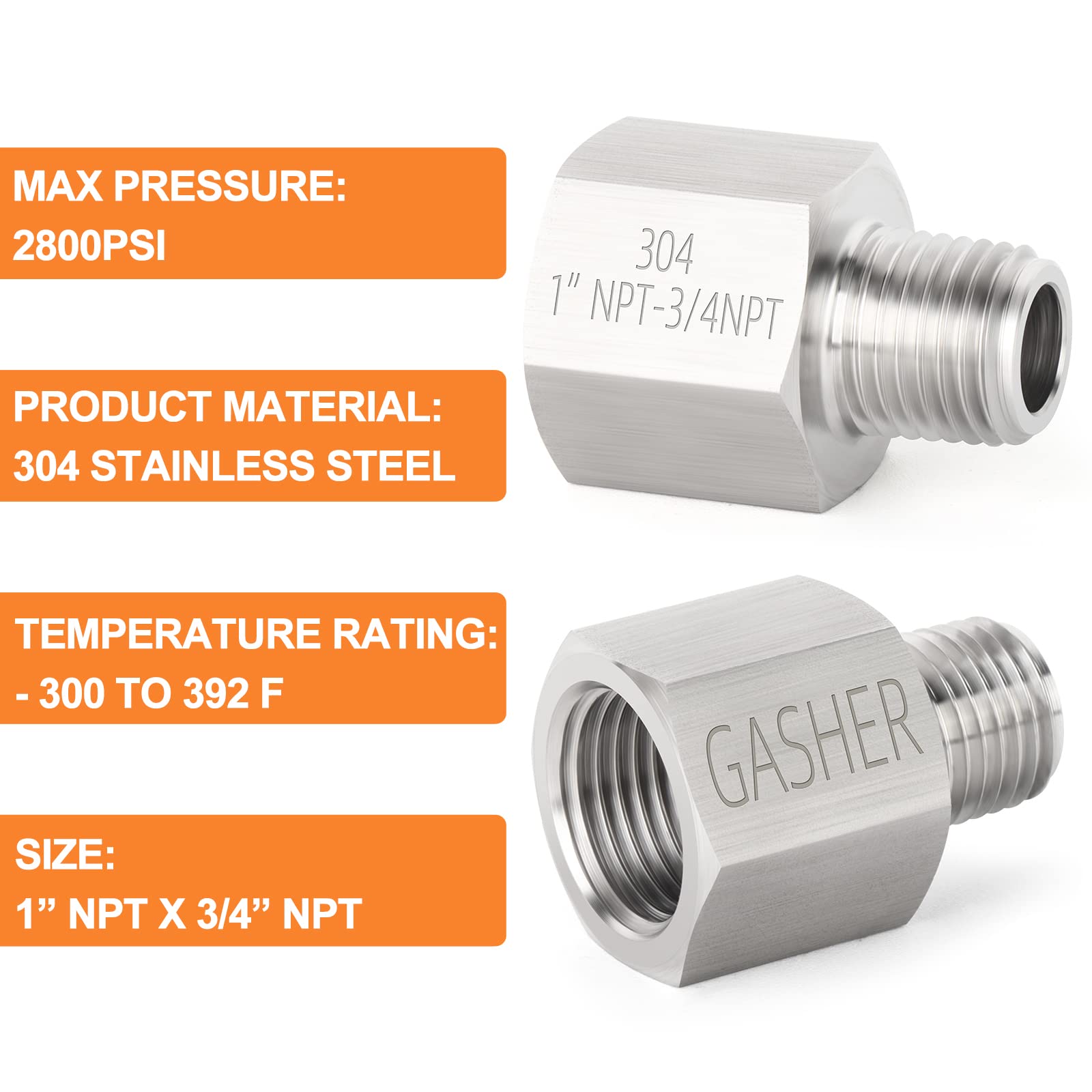 TAISHER 5PCS 304 Stainless Steel Pipe Fitting - View #10