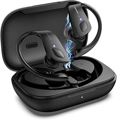 HolyHigh Wireless Headphones Sports Pro Bluetooth 5.0 Earphones IPX7 Waterproof 35H Play Time In Ear Stereo Sound Wireless Earbuds with Charging Case Micro for Running Sport Gym for iOS Android