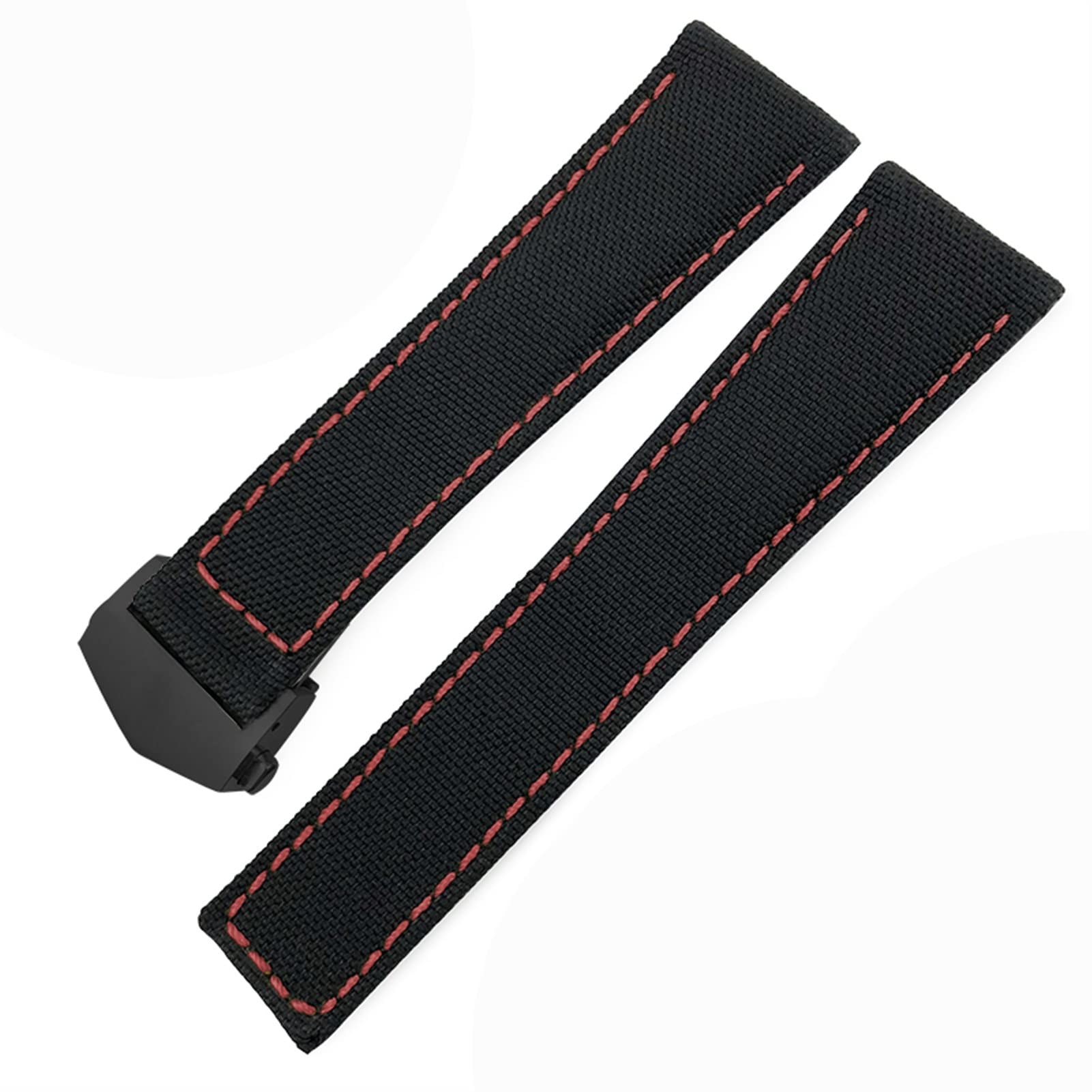 Bracelet de montre 22mm en nylon noir pour Tag Heuer Aquaracer et Carrera