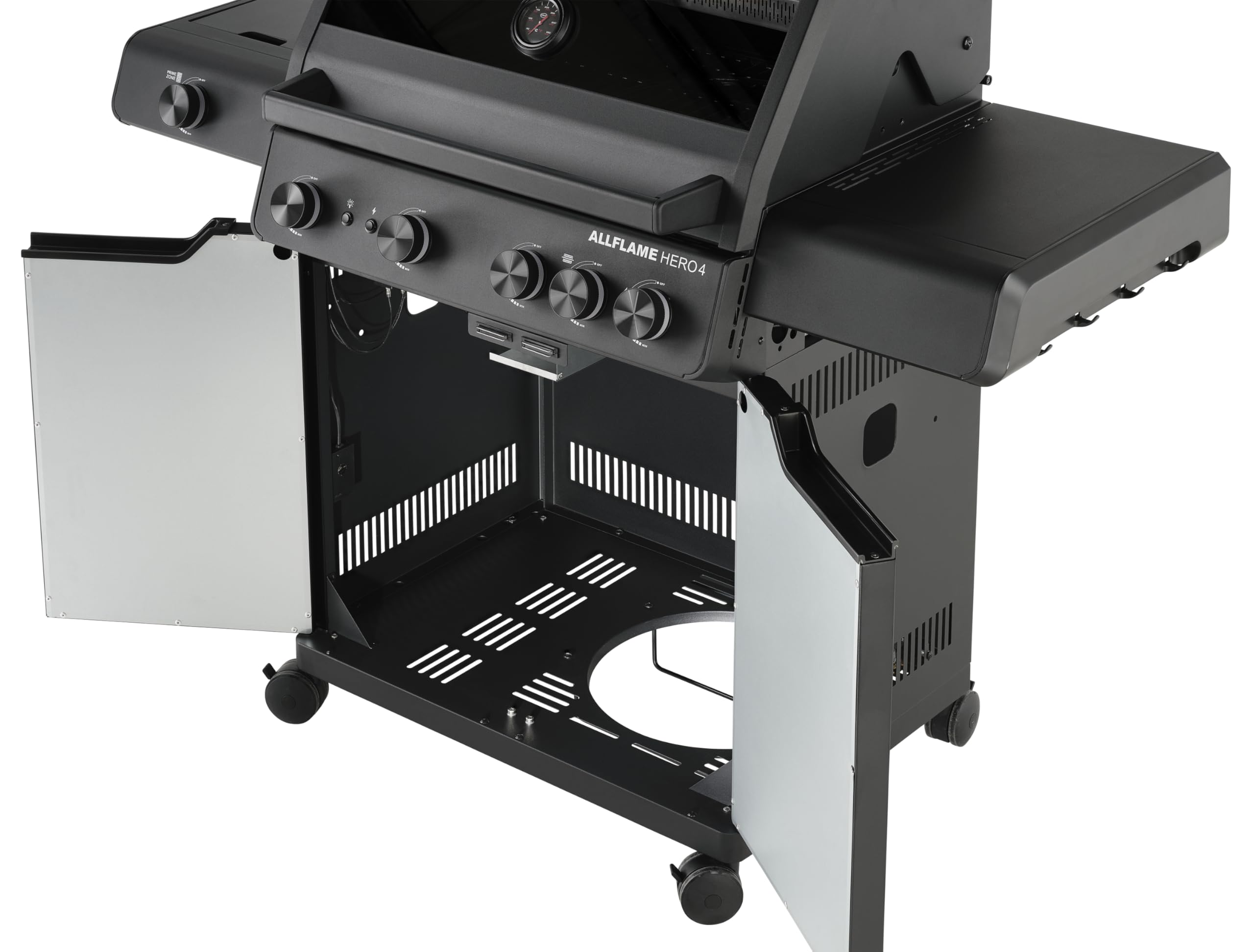 RÖSLE ALLFLAME Hero 4 Barbecue a gas, 4 bruciatori 3.5 kW, PRIMEZONE, superficie cottura 70x45 cm, griglie ghisa
