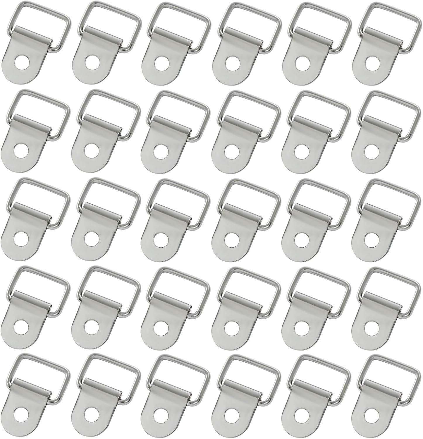 30 Pcs Heavy Duty D-Ring Tie Downs Small Tie Down Anchor Lashing Ring for RV Car Truck Boat Trailer SUV Cargo, Silver