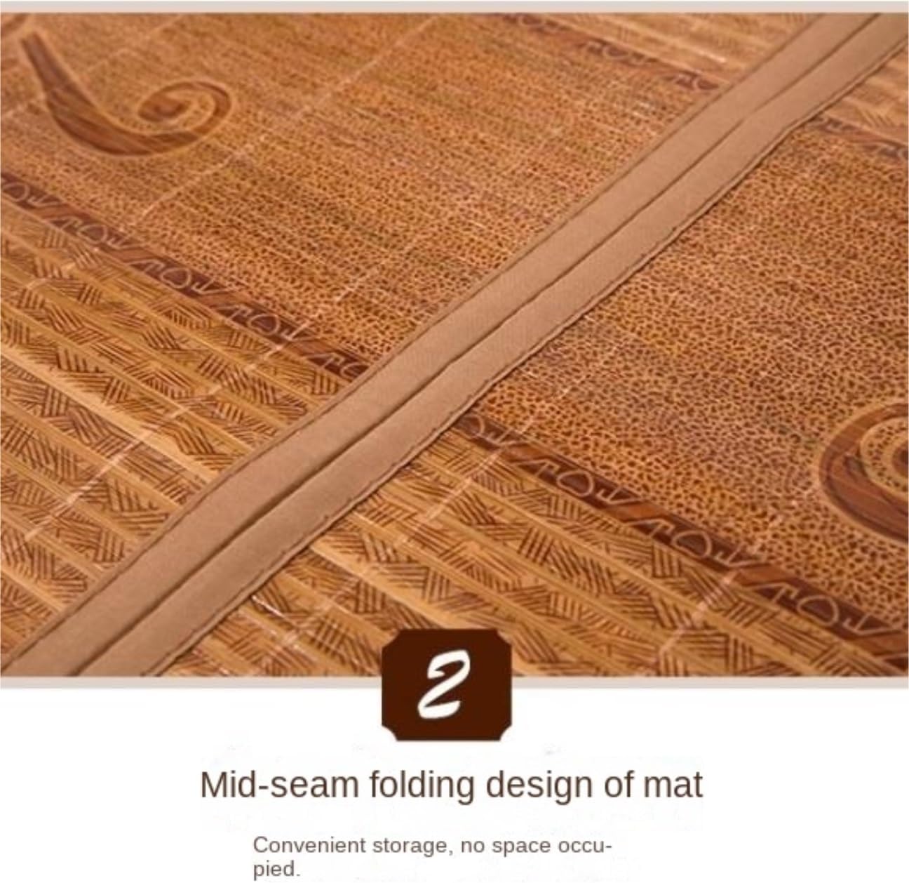 Cooling Bamboo Sleeping Mat - Double-Sided Ice Silk Mattress Topper Foldable Summer Bed Pad (1.5m x 1.95m) - Breathable & Comfortable Cooling Sleep Solution