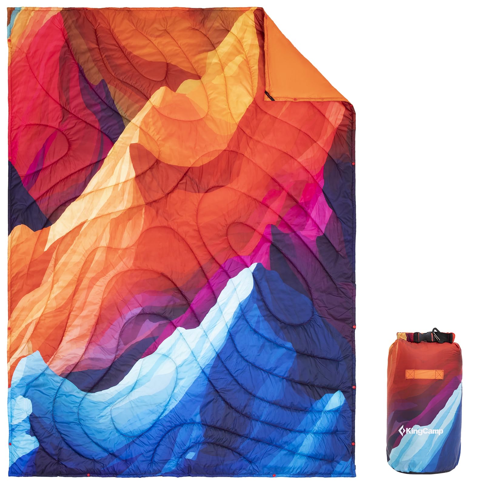 KingCamp Coperta da Campeggio Ultraleggera e Impermeabile,200 x 145 cm,Indossabili,Coperta Termica da Viaggio Ripiegabile per Picnic all'aperto,Spiaggia,Escursionismo,Auto,Interni,Colori Dipinti