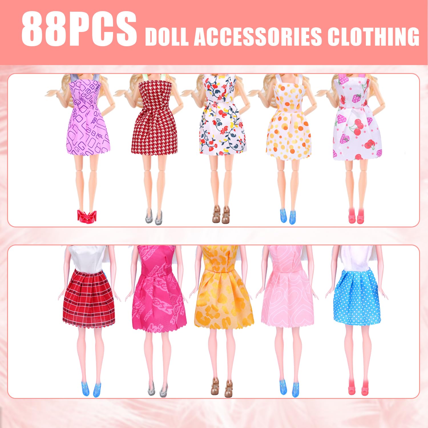 Set 60 Pezzi Vestiti Bambole 11 Pollici - 30 Abiti E 30 Scarpe, Consegna Casuale - Foto 4