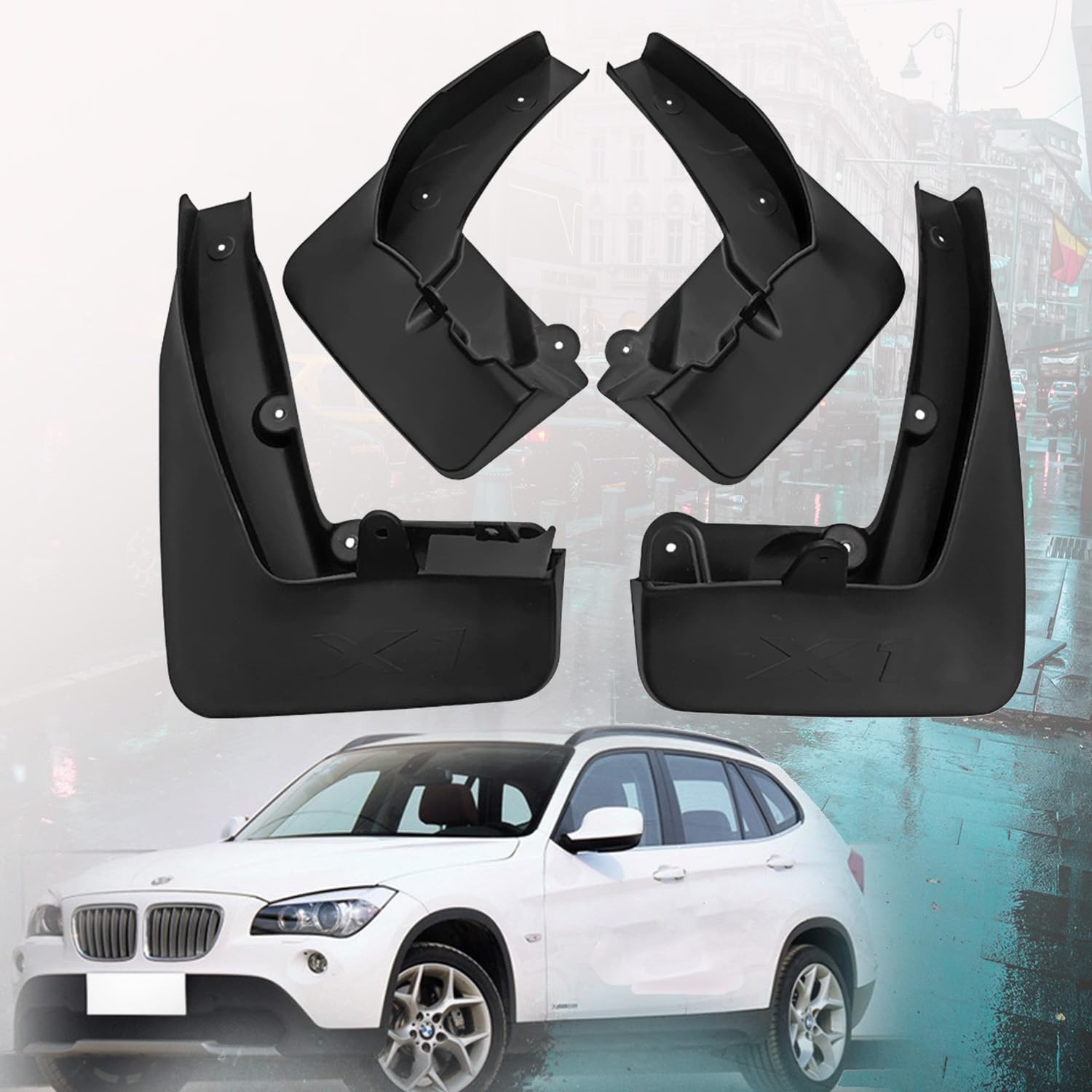 Fengxh Normal No-Drill Mudflaps For B-Mw X1/E48 2010-2015, Bolt-On Kit, Road Legal