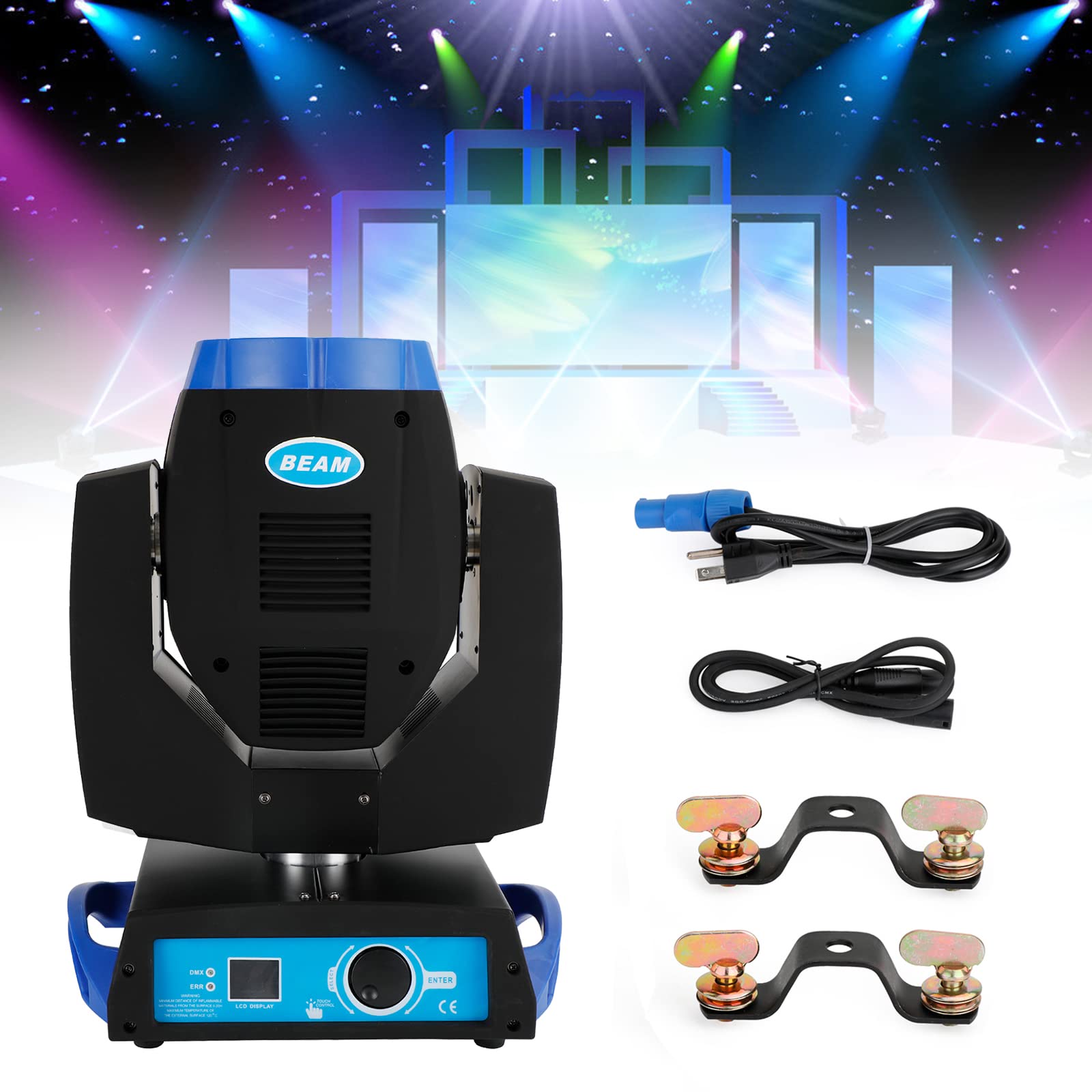 Moving Head Beam 230W mit 8-Prismeneffek Bühnenlicht,DMX512 Leistungsstarker Strahleffekt 15 Farben, 18 Muster DJ/Disco Licht für DJ, Club, Konzert, KTV, 1PC