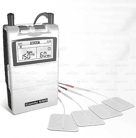 Comfy Muscle Stiumator (EMS) Dual Channel EMS for Pain Relief Therapy, Rechargeable Electronic Pulse Muscle Massager